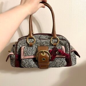Coach 8F03 pink tweed shoulder bag